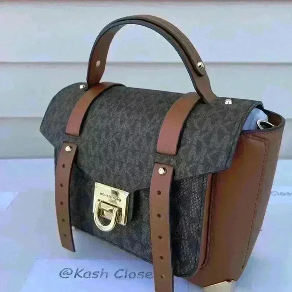 Michael Kors Manhattan Satchel Medium Leather Brown - Picture 3 of 11